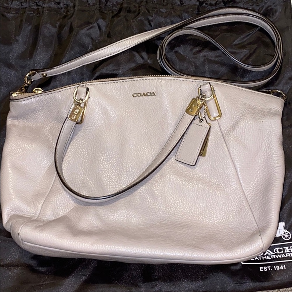 Coach Leather Handbag - Taupe